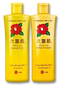 Oshima Tsubaki Premium Camelia Oil Hair Care Set: Shampoo & Conditioner - 2 x 300ml Bottles