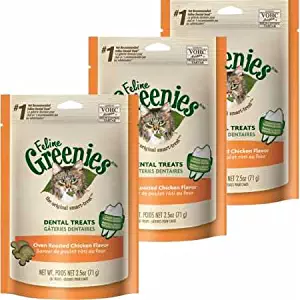 Greenies 3PACK Feline Dental Treats Oven Roasted Chicken Flavor (7.5 oz)