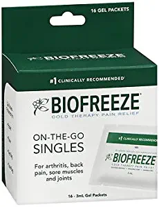 Biofreeze Cold Therapy Pain Relief On-The-Go Singles Gel Packets - 16 ct, Pack of 4