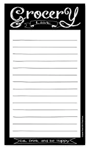 Chalkboard Style Grocery List Magnetic Groceries Pad 4.25 x 7.5, 50-Sheets