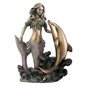 Mermaid with Dolphin Figurine Decoration Statue