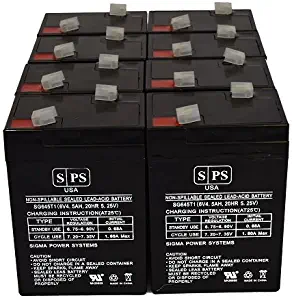SPS Brand 6V 4.5Ah Replacement Battery for UB64.5 6V 4.5AH Oreck Electric Broom AV701B (8 Pack)