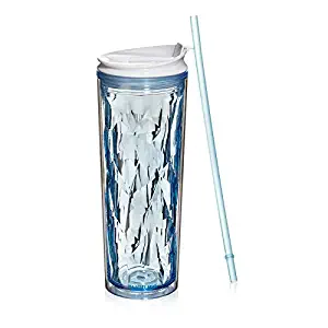 Cupture Crystal Click & Seal Shake Tumbler Cup for Hot or Cold Drinks - 22 oz (Blue Sapphire)