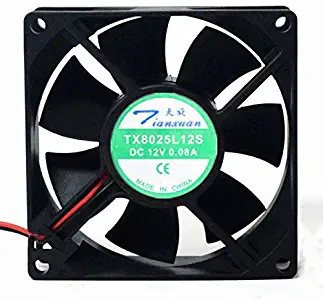 Original for Tianxuan Cooling Fan TX8025L12S DC 12V 0.08A 808025mm with 2 pins