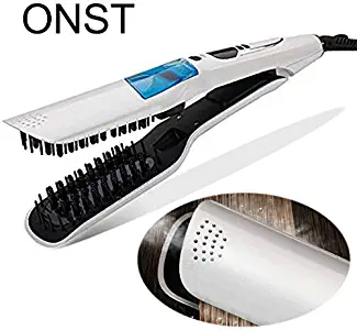 Steam Hair Straightener Brush Fast Heated Electric Smooth Straightening Comb with Wide Teeth Hot Ceramic Flat Iron for Drying,Wet,Long,Thick Hair,Salon,Women,Girl