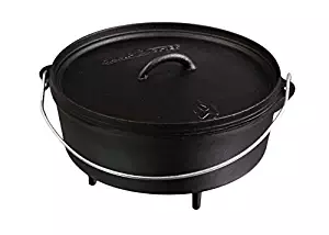 Camp Chef SDO10 10" Double Black Seasoned Cast Iron Dutch Oven with Lid