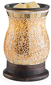 CANDLE WARMERS ETC. Illumination Fragrance Warmer- Light-Up Warmer for Warming Scented Candle Wax Melts and Tarts or Essential Oils to Freshen Room, Gilded Glass