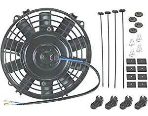 American Volt 12V Electric Radiator Cooling Fan Reversible High Performance Thermo Cooler Best CFM (7" Inch, Single Fan)