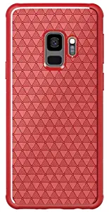 Gentra Luxury Brand case for Samsung Galaxy S9 / S9 Plus NILLKIN Weave TPU Soft Back Cover Hole Cooling case for Samsung Galaxy S9 (red, S9)