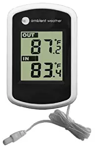 Ambient Weather Compact WS-02 Indoor/Outdoor Thermometer with Probe