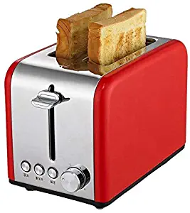 Yankuoo Multi-function 2 Toaster, Home Automatic Toaster, 850W, 6-speed Baking Setting, Defrost, Reheat And Cancel Function, Red