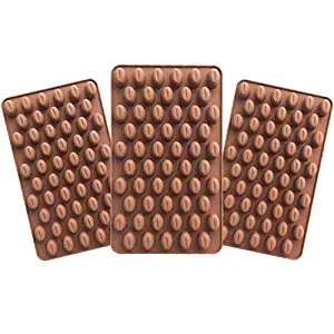 Inn Diary Mini Coffee Beans Chocolate Ice Cube Mold,Cake Decoration Silicone Baking Molds (3 pcs)