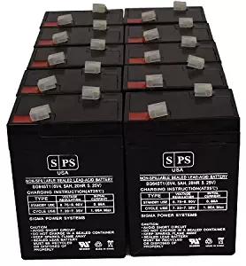 SPS Brand 6V 4.5Ah Replacement Battery for ML4-6 6V 4.5AH Oreck Electric Broom AV701B (10 Pack)