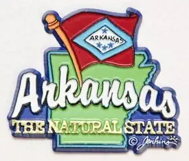 Arkansas State Map-Flag Fridge Collectible Souvenir Magnet jks