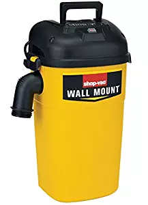 Shop-Vac 3942300 5 gallon 4.0 Peak HP Wall Mount Wet/Dry Vacuum Yellow/Black Hands-Free Vacuum with Accessories, Type AA Cartridge Filter & Type CC Foam Sleeve & Type O Filter Bag