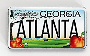 Atlanta Georgia License Plate Wood Fridge Magnet 3" x 1.5"