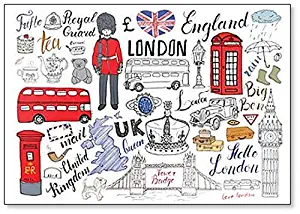 I Love England. London City Icons And Symbols Illustration classic fridge magnet