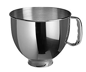 KitchenAid K5THSBP Tilt-Head Mixer Bowl with Handle, Polished Stainless Steel, Polished Stainless Steel, 5-Quart