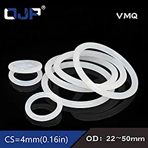 Gimax 5PCS/lot Silicon Rings Silicone/VMQ O Ring 4mm Thickness OD22/26/28/30/32/35/38/40/42/45/48/50mm Rubber O-Ring Seal Gaskets - (Size: 28x20x4mm, Thickness: 10 Pieces)