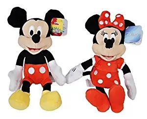 Disney Mickey and Minnie Mouse 9" Bean Plush - 2 Pack