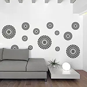 Dooboe Gray Flowers Wall Decal - Flower Wall Stickers - Peel and Stick Wall Decals