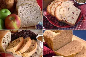 Fruit & Nut Collection Bread Machine Mixes (for oven also) (Cranberry Nut, California Raisin, Knobby Apple & Prairie Sunflower)