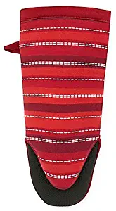 KitchenSmart Colors Stripe Neoprene Oven Mitt in Paprika