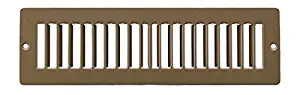 10" X 2" Toe Space Grille - HVAC Vent Cover [Outer Dimensions: 11.25 X 3.25] - Brown
