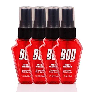 PARFUMS DE COEUR BOD MAN FRAGRANCE BODY SPRAY 1OZ Each (MOST WANTED) (Pack of 4)