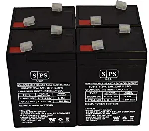 SPS Brand 6V 4.5Ah Replacement Battery for ML4-6 6V 4.5AH Oreck Electric Broom AV701B (4 Pack)