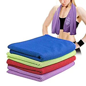 NoApollo [ 4 Pack Cooling Towel (40"x12") - Sports, Gym, Fitness, Running, Hiking, Yoga, Travel, Camping, Workout, More - Soft Breathable Instant Cooling Ice Towel