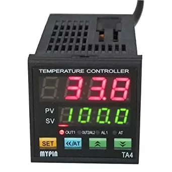 F/C PID Temperature Controller, AGPtEK Dual Display Digital Programmable Temperature Control TA4-SSR Solid State Relay With 2 Alarms