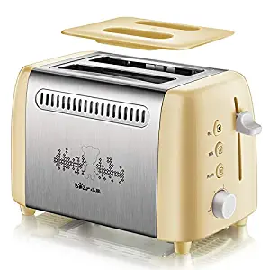 Yankuoo 2 Electric Bread Toaster 6 Gear Sandwich Maker Toaster Oven With Dust Cover For Kitchen Breakfast (Color : Yellow)