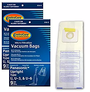 EnviroCare Replacement Vacuum bags for Panasonic Types U, U-3, U-6-18 bags