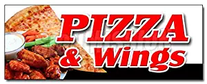 24" Pizza & Wings Decal Sticker Brick Oven New York Chicago Italian Spicy