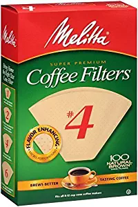 Melitta # #4 Cone Coffee Filters Natural Brown #4, 100 Count
