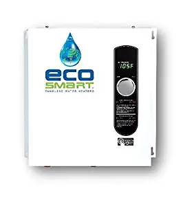 EcoSmart ECO 27 Electric Tankless Water Heater, 27 KW at 240 Volts, 112.5 Amps with Patented Self Modulating Technology (Renewed)