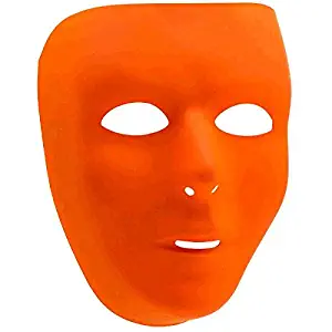 Orange Full Face Mask, Party Accessory