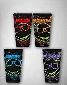 Teenage Mutant Ninja Turtles Tmnt Outline Black Drinking Pint Glass Set