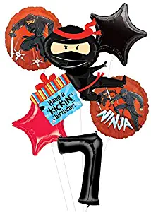 Mayflower Products Ninja Birthday Party Supplies Have A Happy Kickin 7th Birthday Balloon Bouquet Decorations