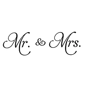 1 piece Mr. & Mrs.pvc decals decor wall stickers words family decal quotes(black)5342cm