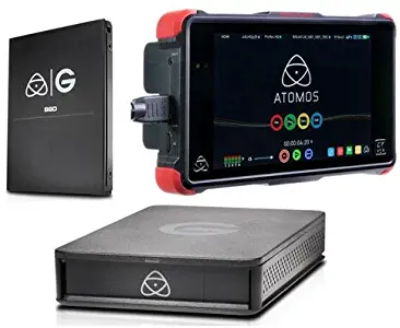 Atomos Ninja Flame 7" Monitor Recorder - Bundle with G-Technology Master Caddy 4K 1TB SSD, G-Technology ev Series Reader Caddy Edition Enclosure, 1920x1200