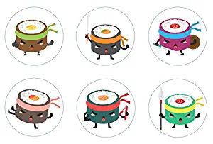 Sushi Warrior Ninja Edible Cupcake Toppers Decoration