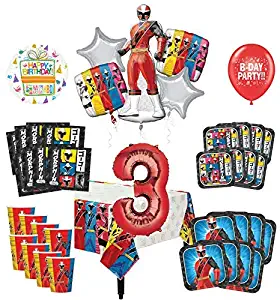 Power Rangers 3rd Birthday Party Supplies 8 Guest Decoration Kit and Balloon Bouquet