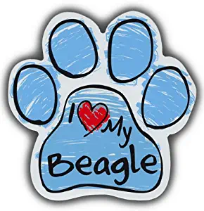 Scribble Paw Dog Magnets: I LOVE MY BEAGLE | Cars, Trucks, Refrigerators