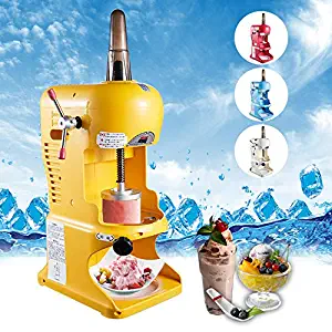 YUCHENGTECH Shaved Ice Machine Commercial Snow Ice Block Shaving Machine Thickness Adjustable Ice Shaving Machine Ice Crusher 90KG/H (220V)