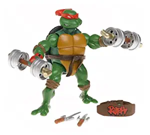 Playmates Year 2005 Teenage Mutant Ninja Turtles TMNT Ripped Up Series 5 Inch Tall Action Figure - RAPHAEL with 2 Sais, 2 Dumbbells and Belt