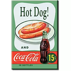 (2x3) Hot Dog and Coca Cola Coke Combo 15 Cents Retro Vintage Locker Refrigerator Magnet