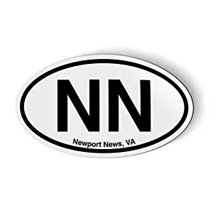 Stickers & Tees NN Newport News Virginia Oval - Car Magnet - 5"