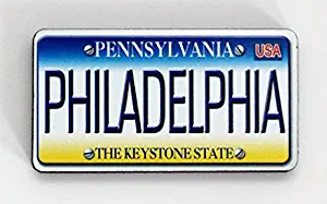 Philadelphia Pennsylvania License Plate Wood Fridge Magnet 3" x 1.5"